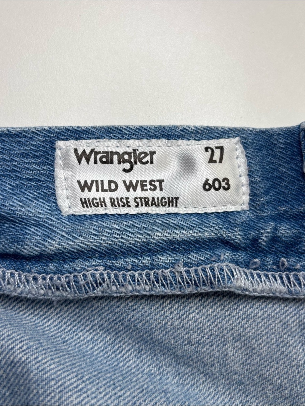 Wrangler Wild West High Rise Straight Jeans 603 Light Wash 27x28 - Picture 12 of 15